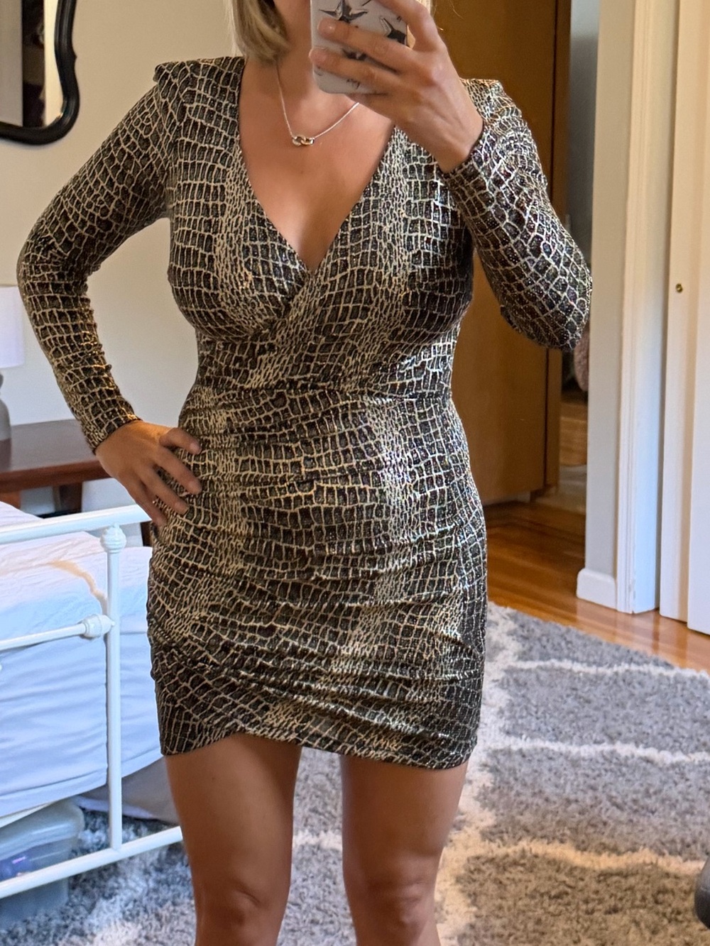 Leopard Sequin Jacket - Tan/Black